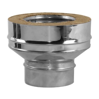 Переходник на конус моно-термо V50R с D120 на D120/220, нерж 321/304 (Вулкан) Переходник моно-термо (на конус) с D120 мм на D120/220 мм, двустенный с раструбно-профильным соединением. Материал изготовления: нержавеющая сталь AISI 321/304. Ищете дымоходы из нержавейки? Поможем подобрать, доставим по России -Домотехника!