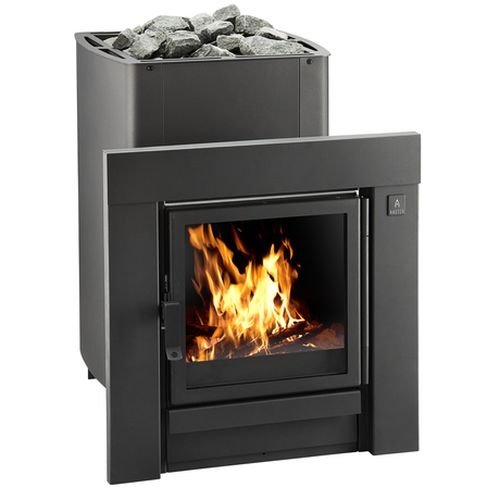 Печь-каменка KSIS 20 black (Kastor) Каменка черного цвета с выносной топкой, для небольших саун. Домотехника - интернет-магазин: печи для бань по низким ценам с доставкой по России.