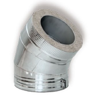 Отвод 45° DOTH D160 с изол.50мм, нерж321/оцинк (Вулкан)