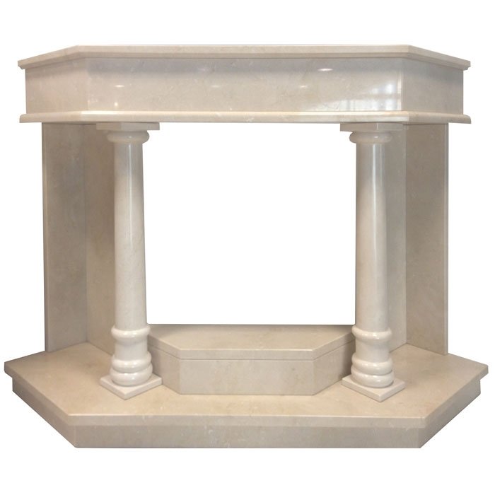 Портал А-97 CM (Arriaga) Портал из мрамора Crema Marfil с адаптационными пластинами 80х50х3 см - 2 шт.  100х60х3 см - 1 шт. Хотите купить камины из мрамора? Домотехника - большой выбор с доставкой по России.