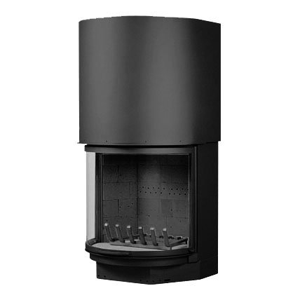 Топка AX-R 180 PC-N BN (Axis) Панорамная топка черного цвета, кирпичи - черного цвета. Закругленное стекло.Классификация согласно норме: NF EN 13229,Недорогие чугунные топки, большой выбор, доставка - Домотехника!