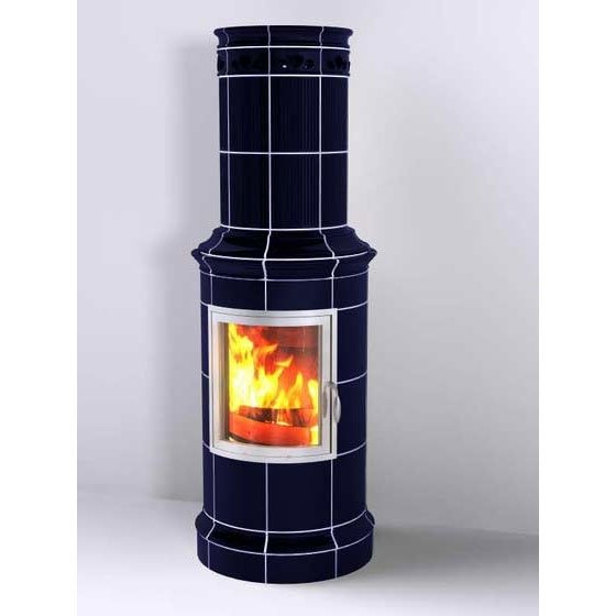 Печь Bella Noche 2 ECOplus, konigsblau, рамка хром + 2 кольца (Hark) Изразцовый камин цвета kцnigsblau (150), без разрисовки. Хотите купить печи? Домотехника - большой выбор печей и каминов!