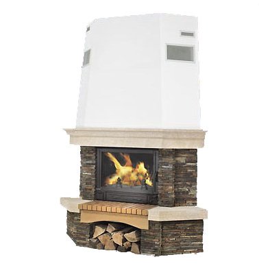 Облицовка CASTEL (Supra) Угловой камин из Limousin rock + Gard. Cevannes bricks, Iroko. Ищете качественный и недорогой камин? Вы открыли правильный сайт! Домотехника - доставка по всей России!